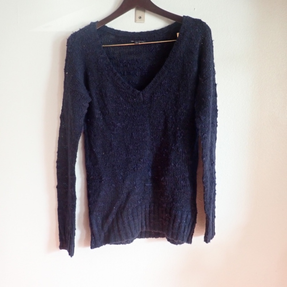 AE Small NWOT Navy Royal Blue Metallic Sparkly V